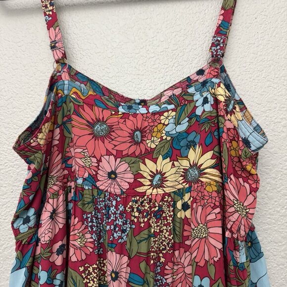 Natural Life Dress Women's Size XL Sleeveless Floral Print Button Front Boho - Picture 9 of 15